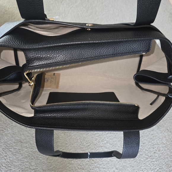 Michael Kors Romee Large Pebbled Leather Black Bag New With Tags - Picture 7 of 9